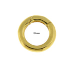 Carregar imagem no visualizador da galeria, 14k Yellow White Gold 15mm Round Circle Bail Hinged Push Clasp Triggerless for Pendants Charms Bracelets Anklets Necklaces
