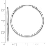 Load image into Gallery viewer, 14K White Gold 38mm x 2mm Round Endless Hoop Earrings
