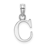 Afbeelding in Gallery-weergave laden, 14K White Gold Uppercase Initial Letter C Block Alphabet Pendant Charm
