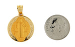 Загрузить изображение в средство просмотра галереи, 14k Yellow Gold Saint Benedict Round Medal Hollow Pendant Charm
