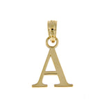 Φόρτωση εικόνας στο εργαλείο προβολής Συλλογής, 10K Yellow Gold Uppercase Initial Letter A Block Alphabet Pendant Charm

