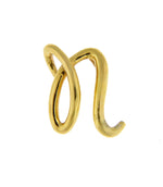 Cargar imagen en el visor de la galería, 14k Yellow Gold Initial Letter N Cursive Chain Slide Pendant Charm
