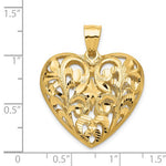 Kép betöltése a galériamegjelenítőbe: 14k Yellow Gold Puffy Heart Cage 3D Hollow Pendant Charm
