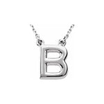 Afbeelding in Gallery-weergave laden, 14k Yellow Rose White Gold Block B Uppercase Letter Initial Alphabet Necklace
