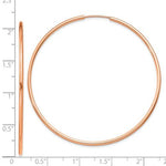 Charger l&#39;image dans la galerie, 14k Rose Gold Round Endless Hoop Earrings 50mm x 1.5mm
