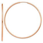 Charger l&#39;image dans la galerie, 14k Rose Gold Round Endless Hoop Earrings 50mm x 1.5mm
