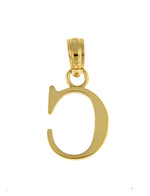Φόρτωση εικόνας στο εργαλείο προβολής Συλλογής, 14K Yellow Gold Uppercase Initial Letter C Block Alphabet Pendant Charm
