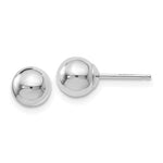Load image into Gallery viewer, 14k White Gold 6mm Polished Ball Post Push Back Stud Earrings
