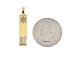 Ladda upp bild till gallerivisning, 14k Gold Two Tone Mezuzah Star of David Torah Pendant Charm
