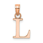 Load image into Gallery viewer, 14K Rose Gold Uppercase Initial Letter L Block Alphabet Pendant Charm
