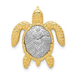 Lataa kuva Galleria-katseluun, 14k Gold Two Tone Turtle Chain Slide Pendant Charm
