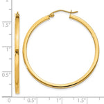 Load image into Gallery viewer, 14K Yellow Gold 40mm Square Tube Round Hollow Hoop Earrings
