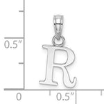 Load image into Gallery viewer, 14K White Gold Uppercase Initial Letter R Block Alphabet Pendant Charm
