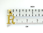 Kép betöltése a galériamegjelenítőbe: 14K Yellow Gold Uppercase Initial Letter R Block Alphabet Pendant Charm
