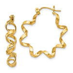 Load image into Gallery viewer, 14k Yellow Gold Spiral Twist Hoop Earrings
