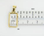 將圖片載入圖庫檢視器 14K Yellow Gold Holds 15mm x 8.5mm x 0.65mm Coins Credit Suisse 1 gram Tab Back Frame Mounting Holder Pendant Charm
