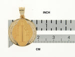 Load image into Gallery viewer, 14k Yellow Gold Saint Benedict Round Medal Hollow Pendant Charm
