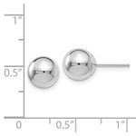 Load image into Gallery viewer, 14k White Gold 8mm Polished Ball Post Push Back Stud Earrings
