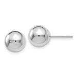 Load image into Gallery viewer, 14k White Gold 8mm Polished Ball Post Push Back Stud Earrings
