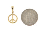 Lade das Bild in den Galerie-Viewer, 14k Yellow Gold Peace Sign Symbol Small 3D Pendant Charm
