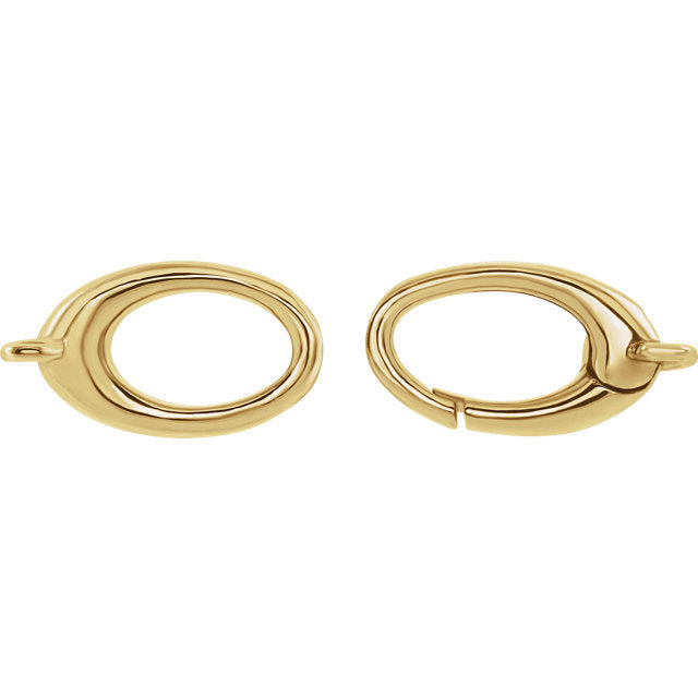 14k Yellow White Gold 27x8.5mm OD Double Push Clasp Pendant Charm Hangers Bails Connectors for Bracelets Anklets Necklaces