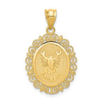 Indlæs billede til gallerivisning 14k Yellow Gold Scorpio Zodiac Horoscope Oval Pendant Charm - [cklinternational]
