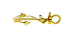 Charger l&#39;image dans la galerie, 14k Yellow Gold Anchor Rope Long T Bar Shackle 3D Pendant Charm
