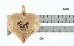 Cargar imagen en el visor de la galería, 14K Yellow Gold Puffy Hammered Heart 3D Hollow Large Pendant Charm

