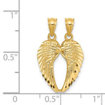 Afbeelding in Gallery-weergave laden, 14k Yellow Gold Small Angel Wings Break Apart Pendant Charm
