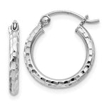 Załaduj obraz do przeglądarki galerii, Sterling Silver Diamond Cut Classic Round Hoop Earrings 15mm x 2mm

