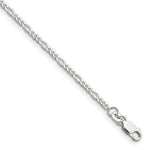 Załaduj obraz do przeglądarki galerii, Sterling Silver 2.25mm Figaro Bracelet Anklet Necklace Pendant Chain
