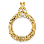 Lataa kuva Galleria-katseluun, 14K Yellow Gold 1/10 oz One Tenth Ounce American Eagle or Krugerrand Coin Holder Prong Bezel Pendant Charm for 16.5mm x 1.3mm Coins
