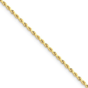 14k Yellow Gold 2.25mm Diamond Cut Rope Bracelet Anklet Choker Necklace Chain Lobster Clasp
