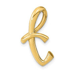 Carregar imagem no visualizador da galeria, 14k Yellow Gold Initial Letter T Cursive Chain Slide Pendant Charm
