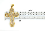 Lade das Bild in den Galerie-Viewer, 14k Gold Two Tone Large Fancy Latin Cross Pendant Charm
