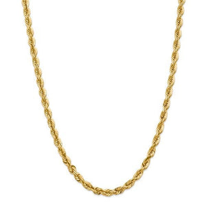14k Yellow Gold 5.5mm Diamond Cut Rope Bracelet Anklet Choker Necklace Pendant Chain