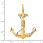 Φόρτωση εικόνας στο εργαλείο προβολής Συλλογής, 14k Yellow Gold Anchor Rope 3D Large Pendant Charm
