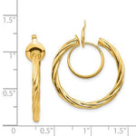 Indlæs billede til gallerivisning 14k Yellow Gold Non Pierced Clip On Round Twisted Hoop Earrings 24mm x 2mm
