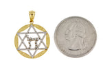Charger l&#39;image dans la galerie, 14k Yellow Gold and Rhodium Star of David Pendant Charm
