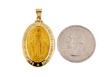 Indlæs billede til gallerivisning 14k Yellow Gold Blessed Virgin Mary Miraculous Hollow Pendant Charm
