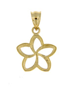 Afbeelding in Gallery-weergave laden, 14k Yellow Gold Plumeria Small Cut Out Pendant Charm
