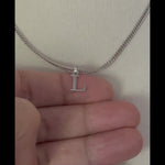 Load and play video in Gallery viewer, 14K White Gold Uppercase Initial Letter L Block Alphabet Pendant Charm
