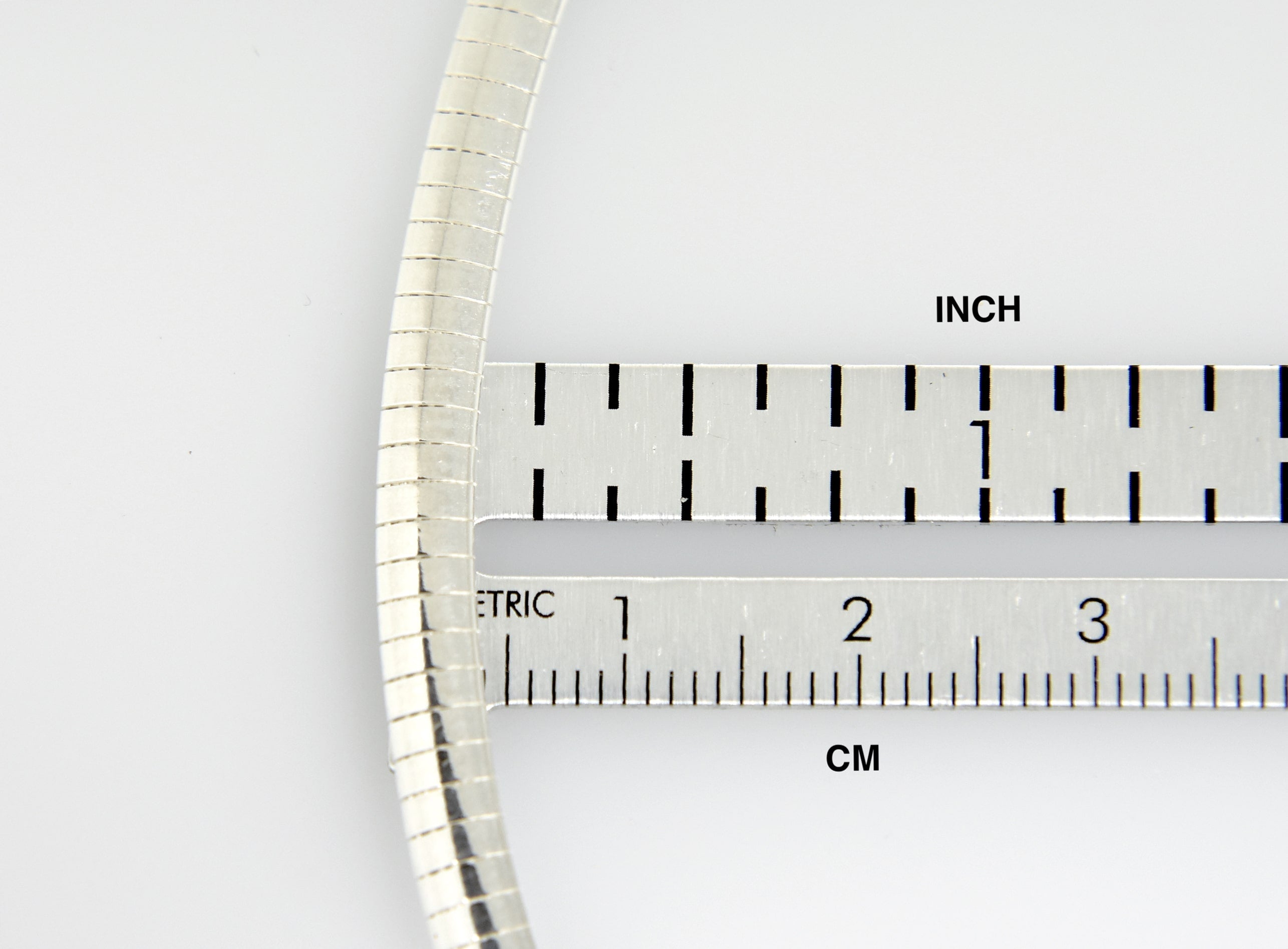 Sterling Silver 4mm Omega Cubetto V Shaped Choker Necklace Chain with Lobster Clasp