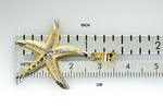 Carregar imagem no visualizador da galeria, 14k Yellow Gold and Rhodium Starfish Pendant Charm
