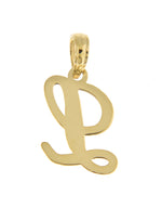 Afbeelding in Gallery-weergave laden, 10K Yellow Gold Script Initial Letter L Cursive Alphabet Pendant Charm
