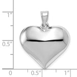 Carregar imagem no visualizador da galeria, 14k White Gold Puffy Heart 3D Hollow Pendant Charm
