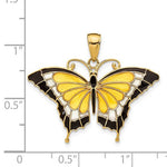 Indlæs billede til gallerivisning 14k Yellow Gold with Enamel Yellow Butterfly Pendant Charm
