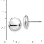Load image into Gallery viewer, 14k White Gold 12mm Button Polished Post Stud Earrings
