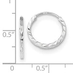 Charger l&#39;image dans la galerie, 14K White Gold 15mmx1.35mm Square Tube Round Hoop Earrings
