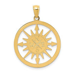 Indlæs billede til gallerivisning 14k Yellow Gold Lost Without You Nautical Compass Reversible Pendant Charm
